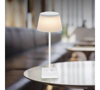 Globo Gregoir lámpara de mesa LED recargable, blanco mate, altura 38 cm, CCT