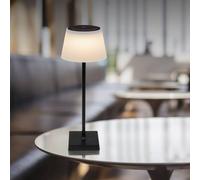Globo Gregoir lámpara de mesa LED recargable, negro mate, altura 38 cm, CCT