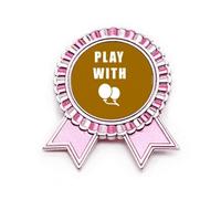 Globo Infancia Art Deco Fashion Badge Broche Pin Rosa Ganador Premio Medalla, Medium, Metal