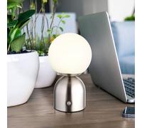 Globo Julsy lámpara de mesa LED recargable, color níquel, altura 21 cm, CCT