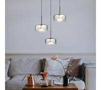 Globo Lámpara colgante LED Belinda, Ø 40 cm, gris humo, 3 luces, cristal EC:EPREL:2120511