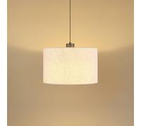 Globo Lámpara colgante LED Thea, crema/negro mate, lino, Ø 35 cm