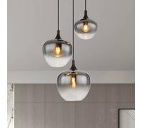 Globo Lámpara colgante Maxy, Ø 48 cm, gris humo, cristal, 3 luces.