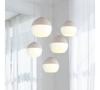 Globo Lámpara colgante Ragusa, Ø 75 cm, arena/cromo, metal, 5 luces.