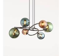 Globo Lámpara colgante Riha, Ø 65 cm, multicolor, vidrio/metal, 6 luces.