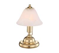 Globo Lámpara de mesa ANTIQUE con LED, latón/pantalla de cristal alabastro, táctil encendido/apagado