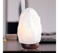 Globo Lámpara de mesa de cristal de sal Stone, blanco