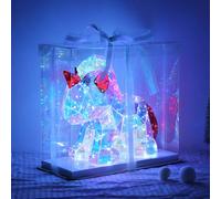 Globo Lámpara de mesa infantil LED Brondar unicornio, roja, altura 26 cm