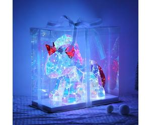 Globo Lámpara de mesa infantil LED Brondar unicornio, roja, altura 26 cm