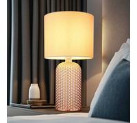 Globo Lámpara de mesa Sofia, color crema, altura 50 cm, tela/cristal