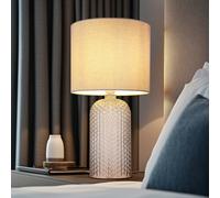 Globo Lámpara de mesa Sofia, gris, altura 50 cm, tela/cristal