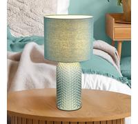 Globo Lámpara de mesa Sofia, verde claro, altura 50 cm, tela/cristal