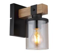 Globo Aplique Lila soporte de madera y pantalla vidrio