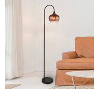 Globo Lámpara de pie Maxy, cobre/negro, cristal, 150 cm de altura, E27