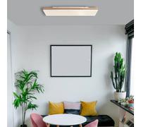 Globo Lámpara de techo LED Doro, longitud 80 cm, madera oscura, madera, CCT