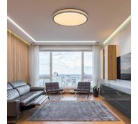 Globo Lámpara LED de techo Doro, Ø 60 cm, grafito oscuro/madera, madera, CCT EC:EPREL:2106007