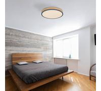 Globo Lámpara LED de techo Doro, Ø 45 cm, grafito oscuro/madera, madera, 830 EC:EPREL:1743224