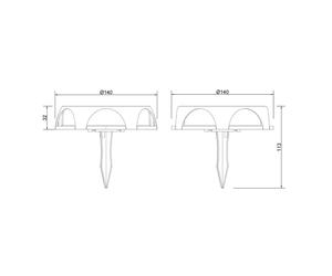 Globo Lámpara LED solar 36506, pincho de suelo, aplique de pared, negro, aluminio