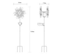 Globo Lámpara LED solar 36578, pincho de suelo, marrón óxido, metal, vidrio