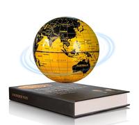 Globo levitante magnético con luz LED, rotación automática de 360°, for decoración de escritorio de oficina en casa, geniales dispositivos tecnológicos(Gold-A)