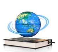 Globo levitante magnético con luz LED, rotación automática de 360°, for decoración de escritorio de oficina en casa, geniales dispositivos tecnológicos(Blue-A)