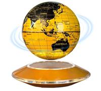 Globo levitante magnético con luz LED, rotación automática de 360°, for decoración de escritorio de oficina en casa, geniales dispositivos tecnológicos(Gold-B)