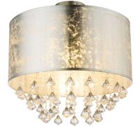 Globo Plafón Amy con cristales acrílicos, pan de plata