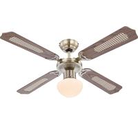 Globo Lighting Champion lámpara de techo con ventilador 1x60 W blanco-latón-madera 0309