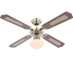 Globo Lighting Champion lámpara de techo con ventilador 1x60 W blanco-latón-madera 0309