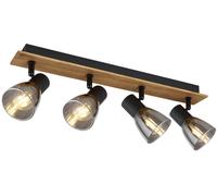 Globo Lighting Claude lámpara de techo 4x40 W negro-ahumado-madera 54307-4W