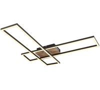 Globo Dakari lámpara LED de techo, longitud 80 cm, negro/madera oscura