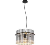 Globo Lámpara colgante Gorley, Ø 40 cm, gris humo, cristal