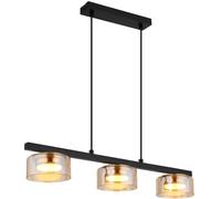 Globo Lighting Higgins lámpara colgante 3x6 W negro-ámbar 16055-3HG