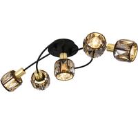 Globo Lighting Indiana lámpara de techo 5x40 W negro-ahumado-oro 54357-5B