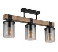 Globo Lighting Lila lámpara de techo 3x60 W negro-ahumado-madera 15555-3D