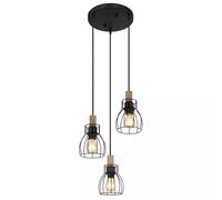 Globo Lighting Mina lámpara colgante 3x40 W negro 15326-3H1