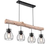 Globo Lighting Mina lámpara colgante 4x40 W negro-madera 15326-4N