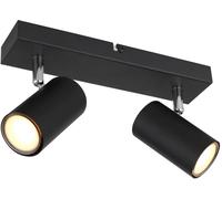 Globo Robby downlight de techo, negro, longitud 26 cm, 2 luces, metal