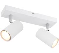 Globo Robby downlight de techo, blanco, longitud 26 cm, 2 luces, metal