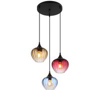 Globo Lighting Sander lámpara colgante 3x60 W negro-azul-ámbar-rojo 15748-3HR