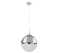 Globo VARUS - Lámpara de techo (níquel mate, cristal transparente, cromo, 30 cm)