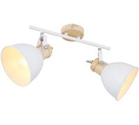 Globo Lighting Wiho lámpara de techo 2x40 W blanco-madera 54018-2