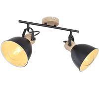 Globo Lighting Wiho lámpara de techo 2x40 W negro-madera 54018-2S