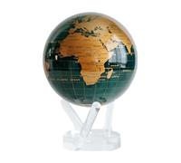 Globo MOVA Mapa Mundial Verde y Oro 4.5"con Base Globo Giratorio Solar, Regalo Único, Decoración para Hogar y Oficina para Hombres, Mujeres y Niños