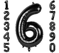 Globo negro número 6 de 40 pulgadas