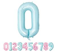 Globo Numero 0 Azules Pastel 40" Grande Globos Foil Globo Numeros 100cm Globo Cumpleaños 0 Años Globos de Helio Decoracion 0 Cumpleaños Aniversario Boda Baby Shower Fiesta Decoración Niño Niña