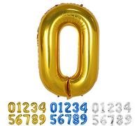 Globo Numero 0 Oro 40" Grande Globos Foil Globo Numeros 100cm Globo Cumpleaños 0 Años Globos de Helio Decoracion 0 Cumpleaños Aniversario Boda Baby Shower Fiesta Decoración Niño Niña