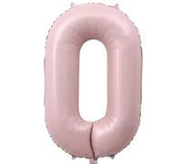 Globo número 0 rosa bebé, helio 0, globo de cumpleaños número para 0, decoración de cumpleaños de 40 pulgadas, 101 cm, color rosa bebé