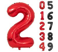 Globo Numero 2 Rojo 40" Grande Globos Foil Globo Numeros 100cm Globo Cumpleaños 2 Años Globos de Helio Decoracion 2 Cumpleaños Aniversario Boda Baby Shower Fiesta Decoración Niño Niña