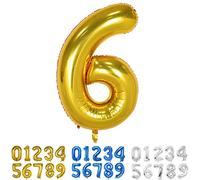 Globo Numero 6 Oro 40" Grande Globos Foil Globo Numeros 100cm Globo Cumpleaños 6 Años Globos de Helio Decoracion 6 Cumpleaños Aniversario Boda Baby Shower Fiesta Decoración Niño Niña